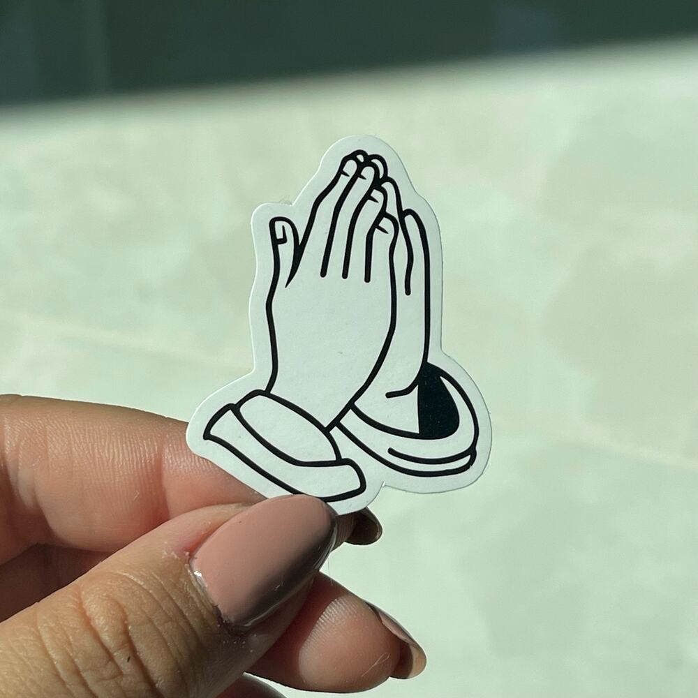 5/$10 Waterproof Vinyl Sticker Praying Hands